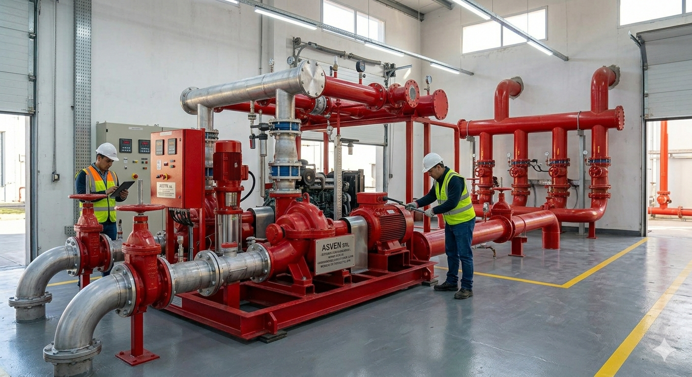 Industrial fire protection system cabinets and pump assembly
